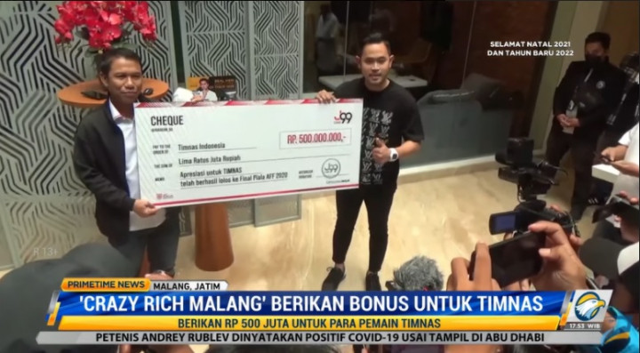 Crazy Rich Malang Beri Timnas Bonus Rp500 Juta, Tambah Rp1 Miliar Jika Juara AFF 2020