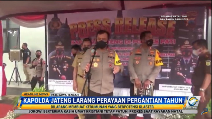 Warga Jateng Dilarang Rayakan Tahun Baru, Kapolda: Di Rumah Saja Berdoa