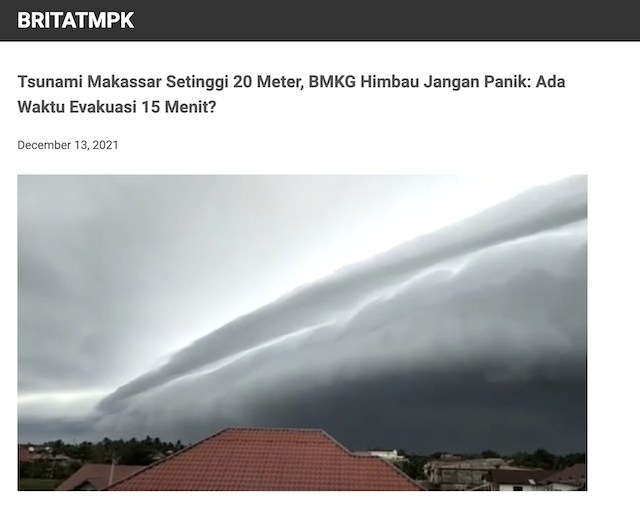 [Cek Fakta] Beredar Foto Gelombang Tsunami Setinggi 20 Meter di Makassar? Cek Dulu Faktanya