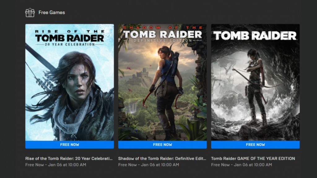 Looking for Free Games?  Epic Games Store Shares 3 Series Tomb Raider