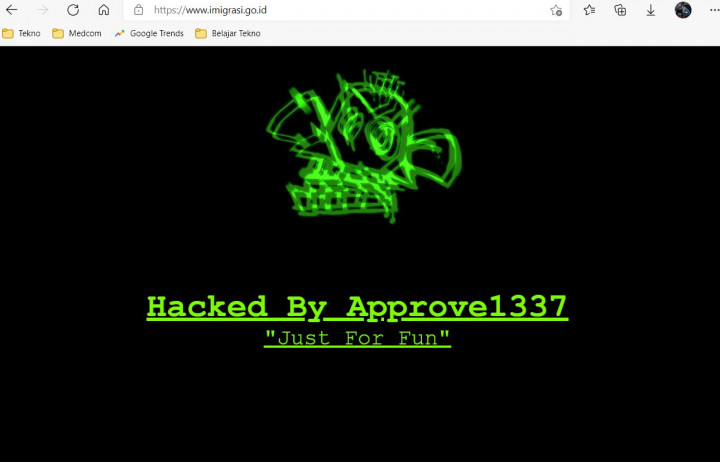 Waduh, Situs Ditjen Imigrasi Indonesia Dijebol Hacker