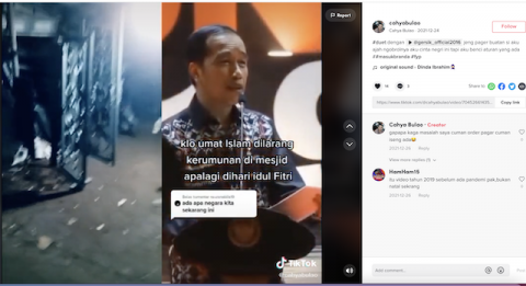 [Cek Fakta] Beredar Video Pidato Jokowi terkait Umat Islam Dilarang Berkerumun, Umat Agama Lain Tidak? Cek Faktanya