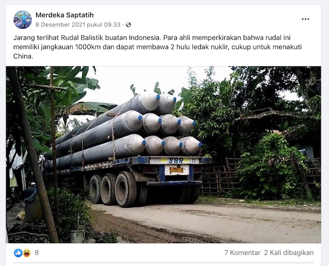 [Cek Fakta] Foto Rudal Buatan Indonesia untuk Menakuti Tiongkok? Ini Faktanya
