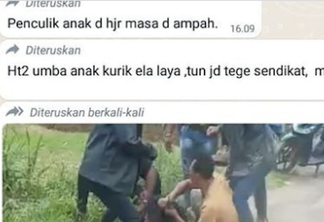 Tangkapan layar unggahan hoaks di media sosial