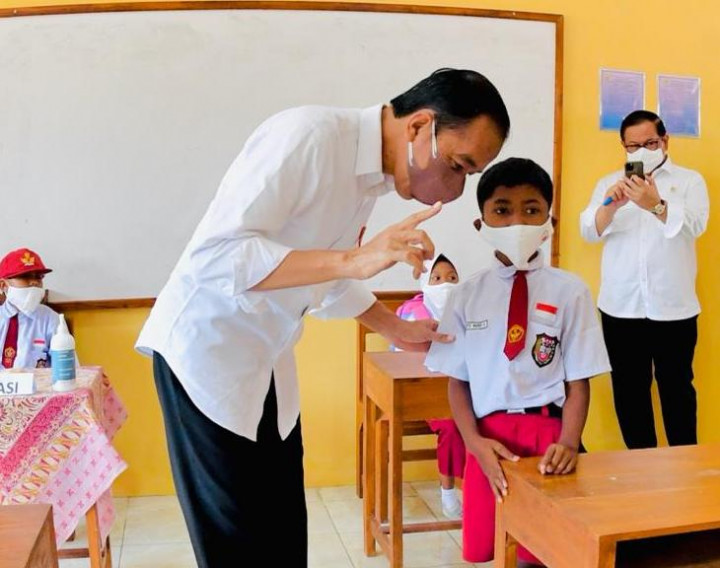 Ditinjau Jokowi, Murid SDN 3 Nglinduk Makin Antusias Divaksin
