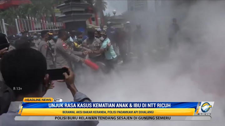 Aksi Protes Penanganan Kasus Pembunuhan Ibu dan Anak di Kupang Ricuh