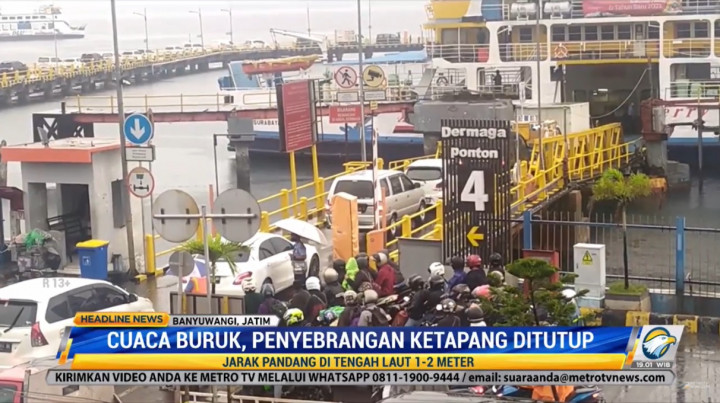 Pelabuhan Ketapang-Gilimanuk Sempat Ditutup, Puluhan Feri Gagal Berangkat
