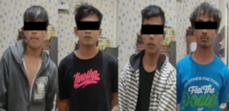 Polres Way Kanan membekuk empat tersangka pemerkosaan terhadap seorang perempuan 12 tahun. (Istimewa)