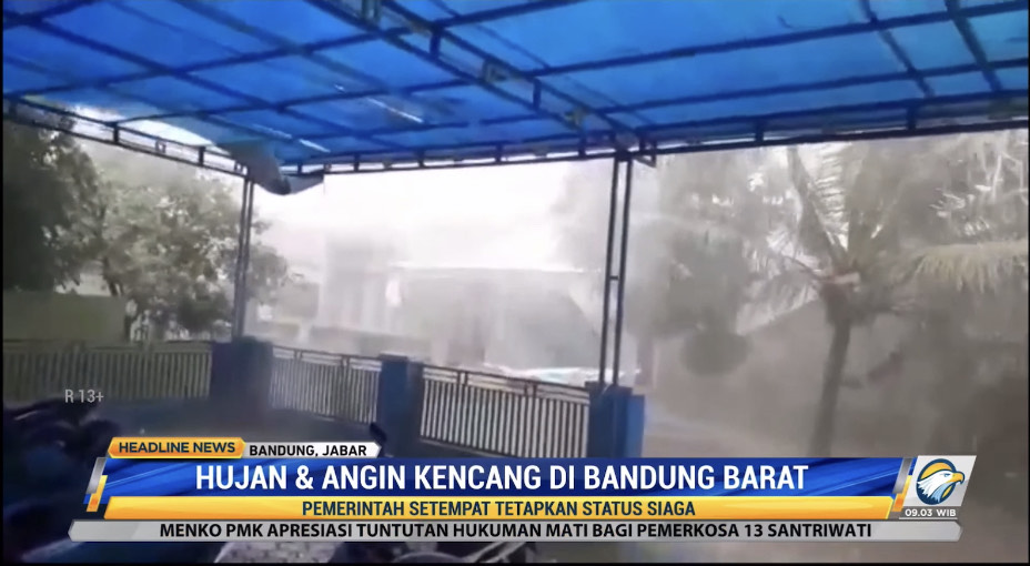 Hujan dan angin kencang landa Bandung Barat. Foto: Dok/Metro TV