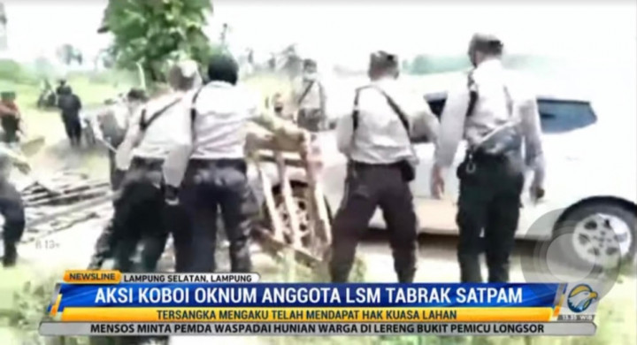 Aksi Koboi Sopir LSM, Sengaja Tabrak Satpam PTPN 7