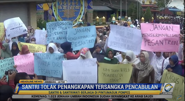 Ratusan Santri Tolak Penangkapan Tersangka Pencabulan