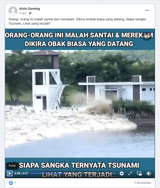 [Cek Fakta] Video Warga Tak Sadar saat Tsunami Datang? Begini Faktanya