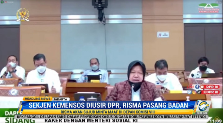 Sekjen Kemensos Diusir dari Rapat Komisi VIII, Risma Pasang Badan