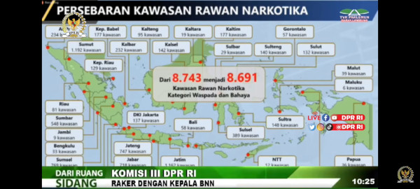 Kawasan Rawan Narkotika Turun Selama 2021