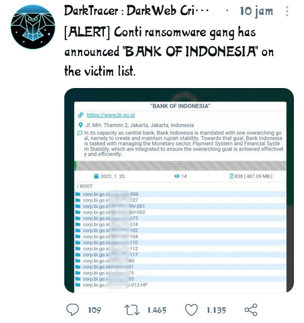 Polri Selidiki Dugaan Kebocoran Data Bank Indonesia