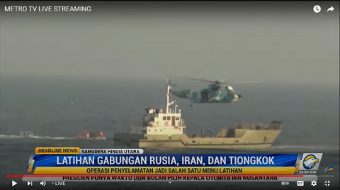 Rusia, Iran, dan Tiongkok Latihan Angkatan Laut Bersama