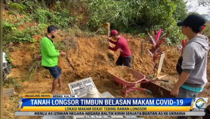 Longsor Timbun Belasan Makam Covid-19 di Berau