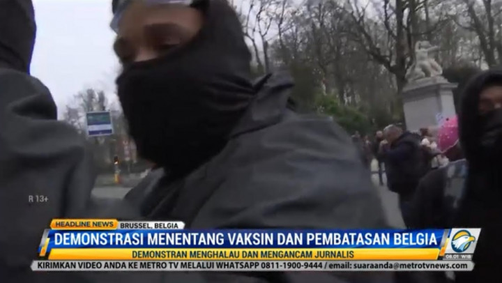 Demo Tolak Vaksin Belgia Diwarnai Ricuh, Jurnalis Jadi Sasaran Massa