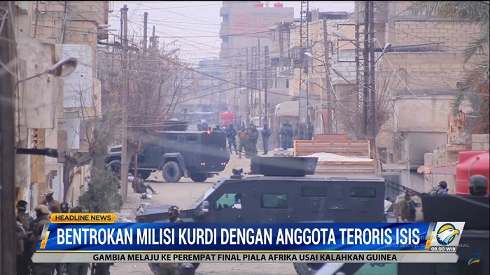 Bentrokan Milisi Kurdi Dengan Anggota Teroris ISIS