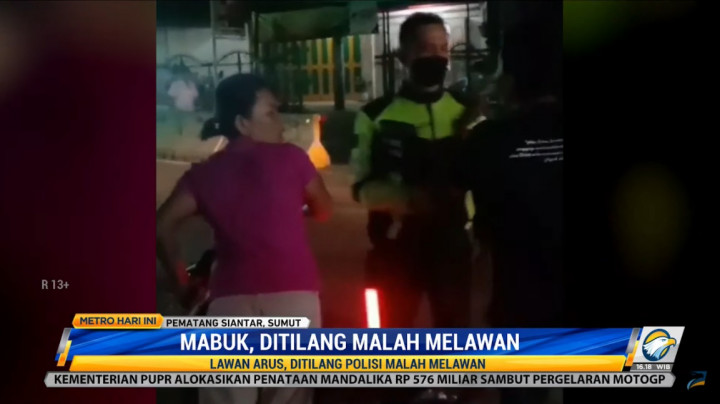 Tidak Terima Kendaraan Disetop, Seorang Warga yang Mabuk Lawan Polantas