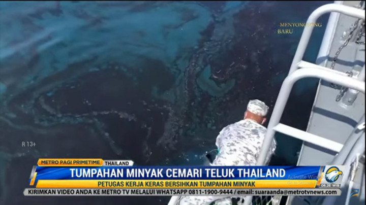 Gawat! 160 Ribu Minyak Mentah Tumpah di Perairan Thailand