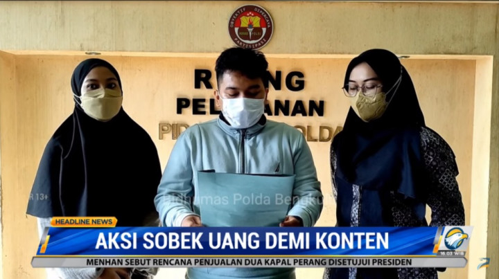 Sobek Uang Demi Konten, Remaja di Bengkulu Didatangi Polisi Cyber Patrol