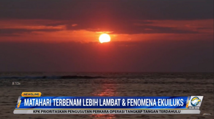 Indonesia Alami Matahari Terbenam Lebih Lambat dan Ekuiluks, Apa Itu?