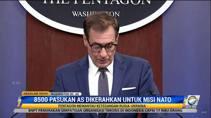 Pentagon Kerahkan 8.500 Pasukan AS untuk Misi Nato