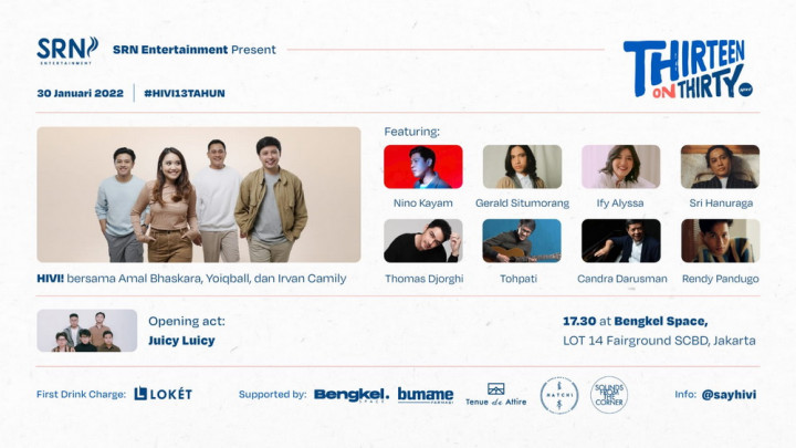 HIVI! Ajak Rendy Pandugo hingga Juicy Luicy di Konser 13 Tahun Berkarya