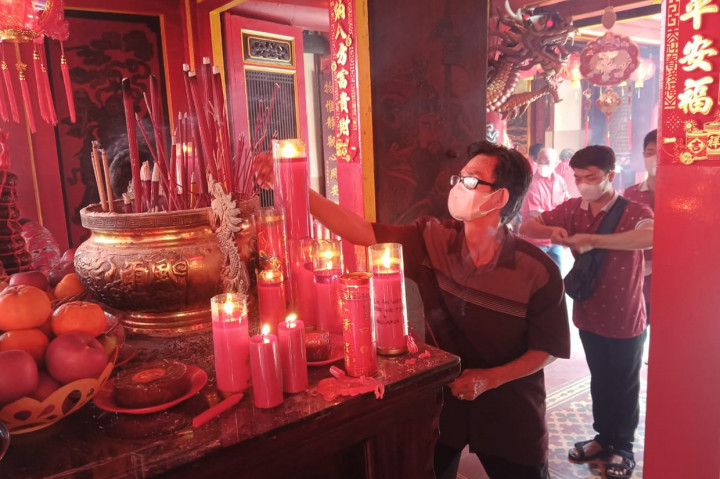 Ibadah Imlek di Vihara Dhanagun Kota Bogor Terapkan Prokes Ketat