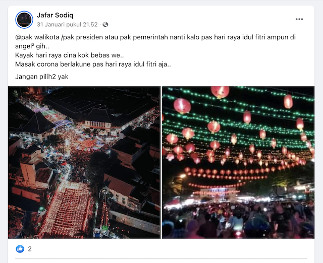 [Cek Fakta] Foto Ini Diklaim Tunjukkan Suasana Perayaan Imlek 2022? Begini Faktanya