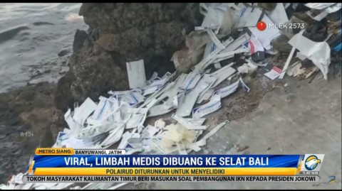 Polisi Kejar Pembuang Sampah Medis yang Berceceran di Selat Bali