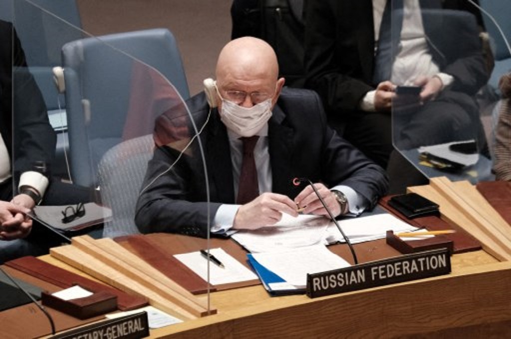 Duta Besar Rusia untuk PBB Vasily Nebenzya. (SPENCER PLATT / Getty / AFP)