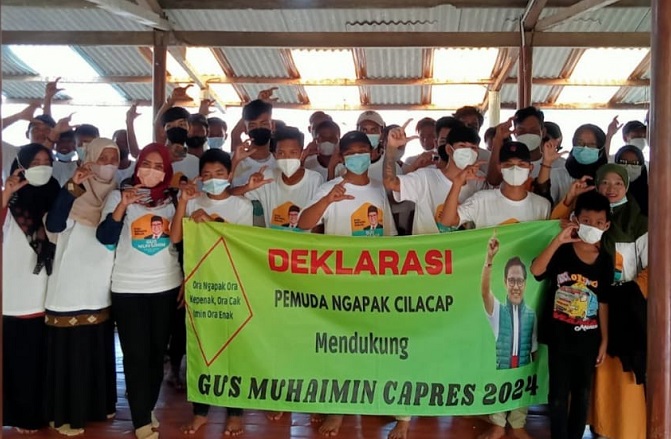 Pemuda Ngapak Cilacap mendeklarasikan dukungan kepada Ketua Umum PKB, Abdul Muhaimin Iskandar (Gus Muhaimin). Istimewa.