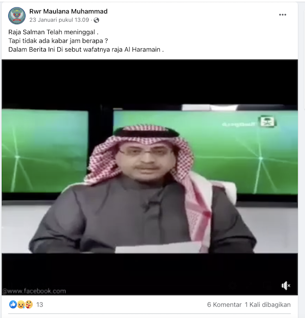 [Cek Fakta] Raja Salman Meninggal Dunia? Cek Dulu Faktanya
