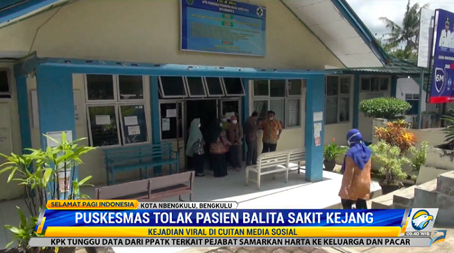Puskesmas di Bengkulu Tolak Pasien Balita Sakit Kejang