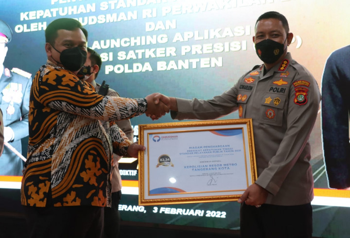 Polres Metro Tangerang Kota Raih Predikat Zona Hijau Kepatuhan Standar Pelayanan Publik