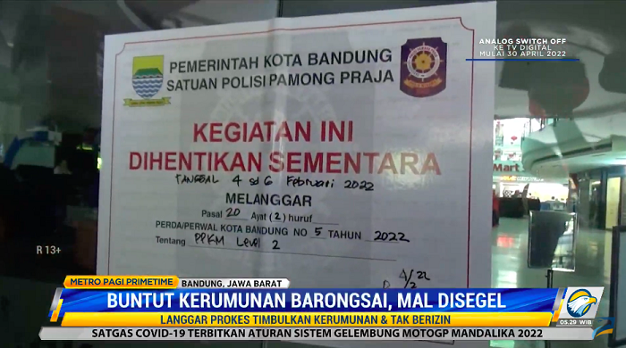 Langgar Prokes, Mall Festival Citylink Bandung Disegel