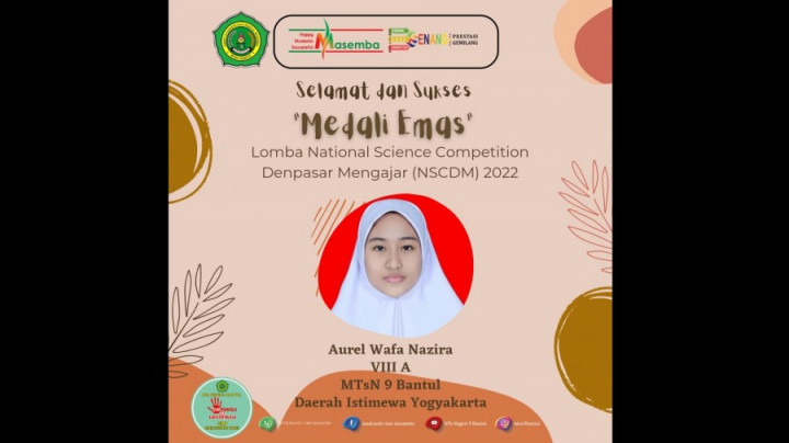 Siswa MTsN 9 Bantul Raih Medali Emas di National Science Competition Denpasar Mengajar