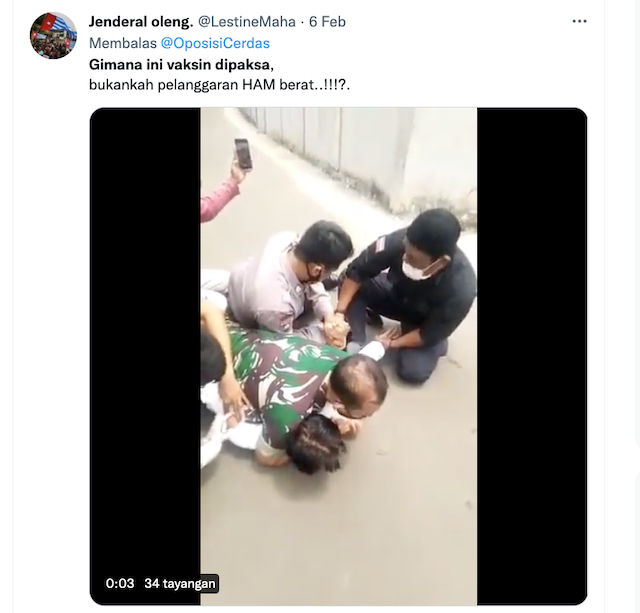[Cek Fakta] Beredar Video Pria Dipaksa Vaksin? Begini Faktanya