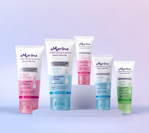 Marina meluncurkan produk di kategori skincare Marina Expert White and Glow dengan kandungan Duo-Expert Nia-Ceramide. (Foto: Dok. Marina)