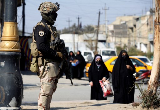 Pasukan Irak di Baghdad yang melakukan penjagaan. Foto: AFP