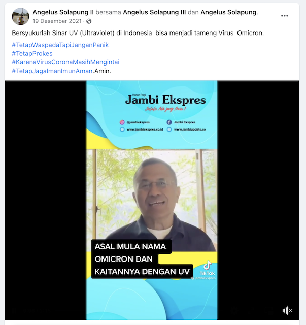 [Cek Fakta] Benarkah Sinar UV Melindungi Indonesia dari Varian Omicron? Cek Dulu Faktanya