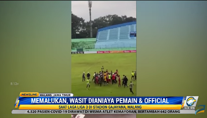 Terjadi lagi! Wasit Dianiaya Pemain dan Official Tim Liga 3