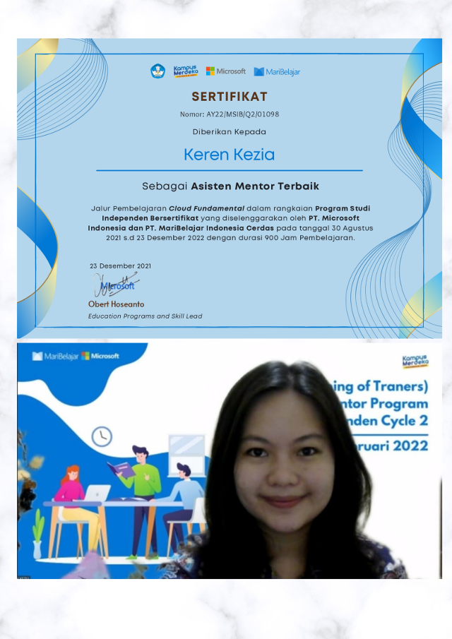 Mahasiswa UKDW Terpilih Sebagai Asisten Mentor Terbaik Program Studi Independen Bersertifikat