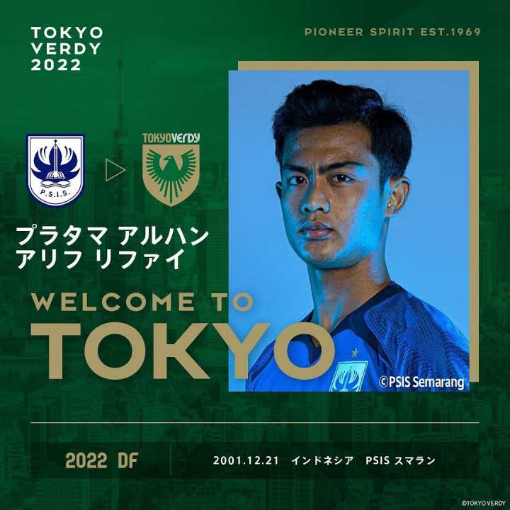 Tokyo Verdy Resmi Jual Jersey Pratama Arhan, Harganya Bikin Sedih