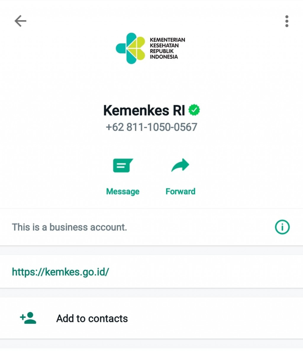 Nomor WA Isoman Kemenkes RI