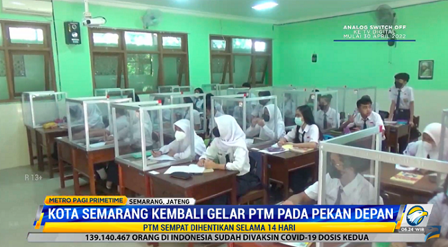 Kota Semarang Kembali Gelar PTM Pada Pekan Depan