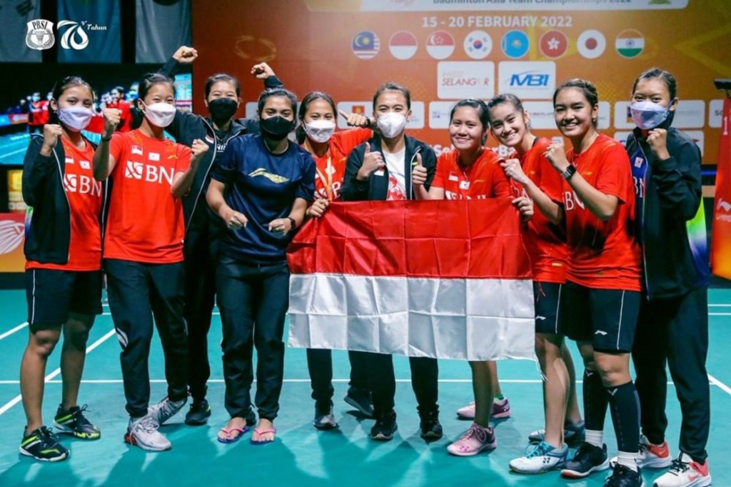 Tim putri bulu tangkis Indonesia juara di BATC 2022. (Foto: Instagram.com/badminton.ina)