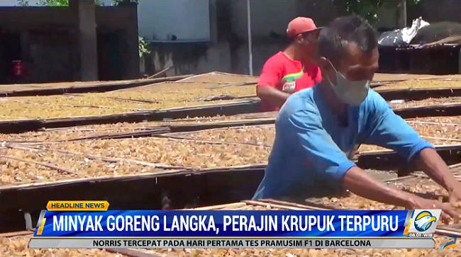 Minyak Goreng Langka, Pengrajin Kerupuk Terpuruk